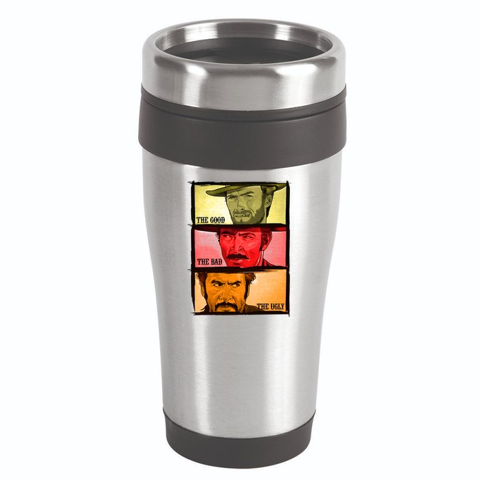 The Good, The Bad, & The Ugly Blondie, Tuco And Angle Eyes 16oz Travel Tumbler