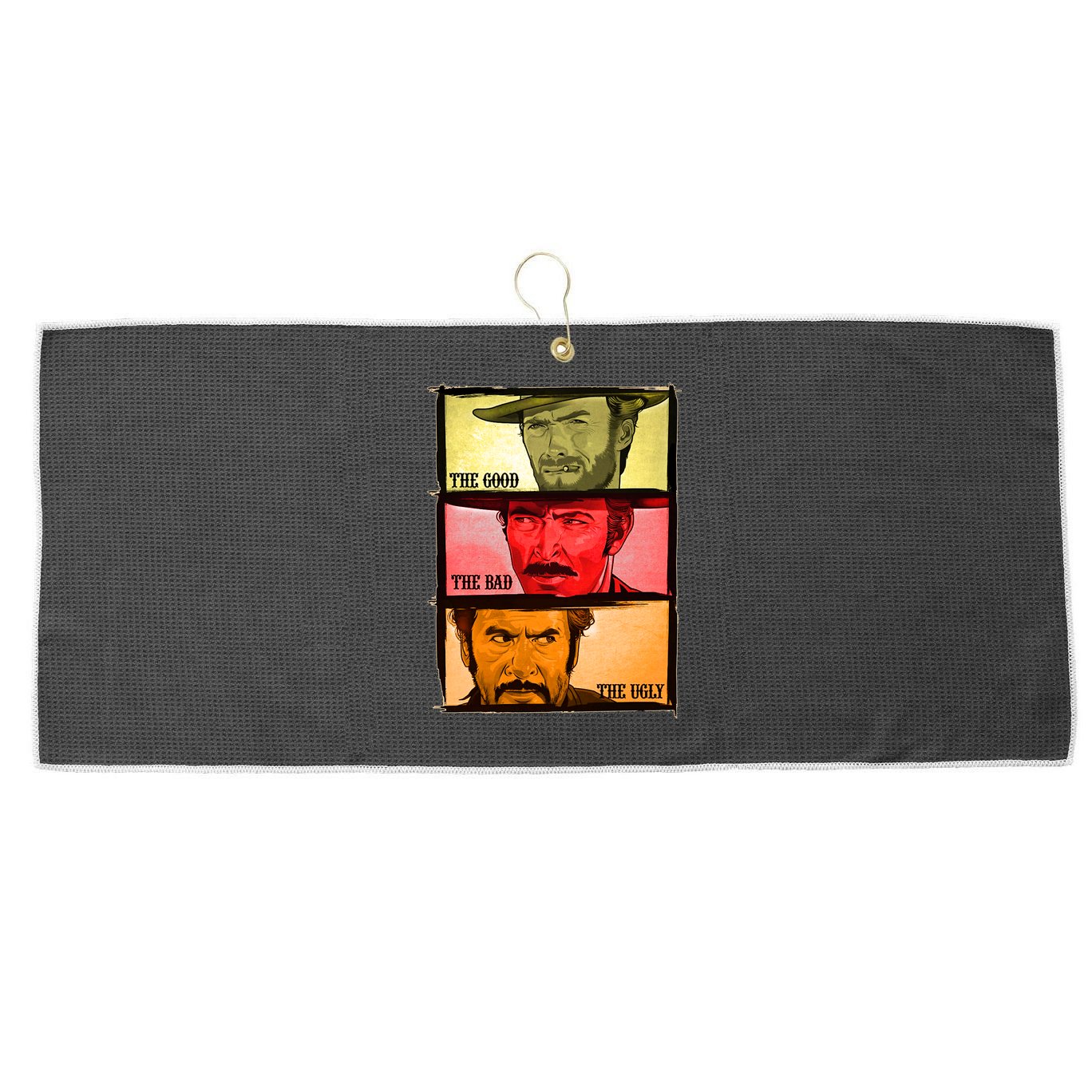 The Good, The Bad, & The Ugly Blondie, Tuco And Angle Eyes Large Microfiber Waffle Golf Towel