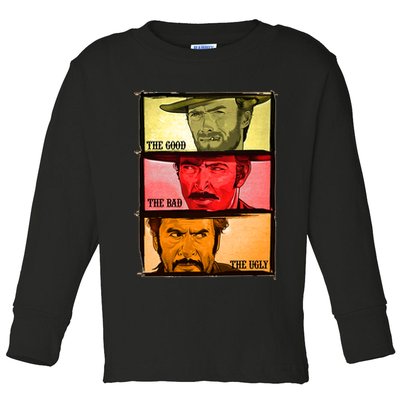 The Good, The Bad, & The Ugly Blondie, Tuco And Angle Eyes Toddler Long Sleeve Shirt