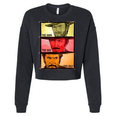 The Good, The Bad, & The Ugly Blondie, Tuco And Angle Eyes Cropped Pullover Crew