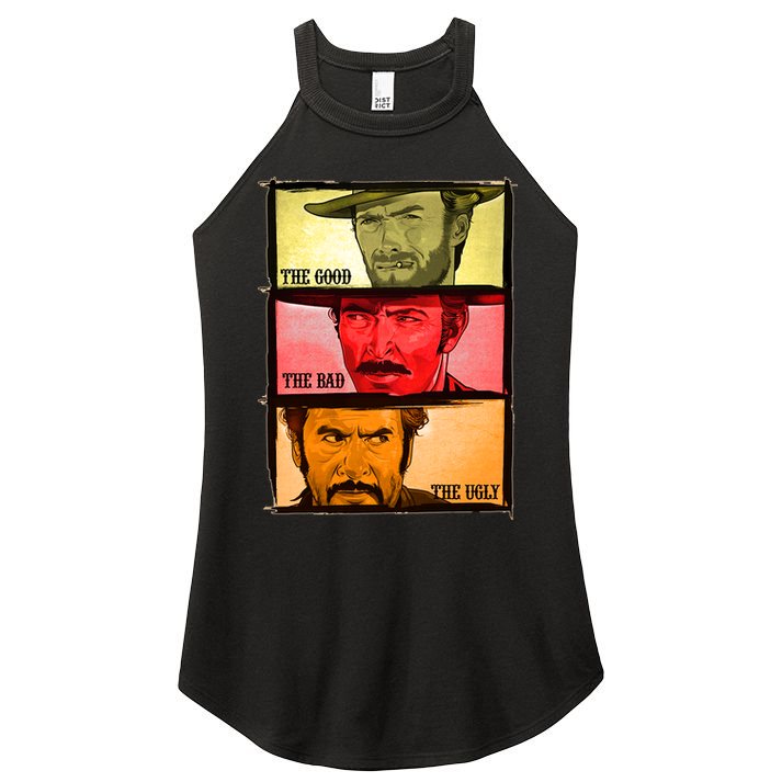 The Good, The Bad, & The Ugly Blondie, Tuco And Angle Eyes Women's Perfect Tri Rocker Tank