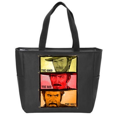 The Good, The Bad, & The Ugly Blondie, Tuco And Angle Eyes Zip Tote Bag