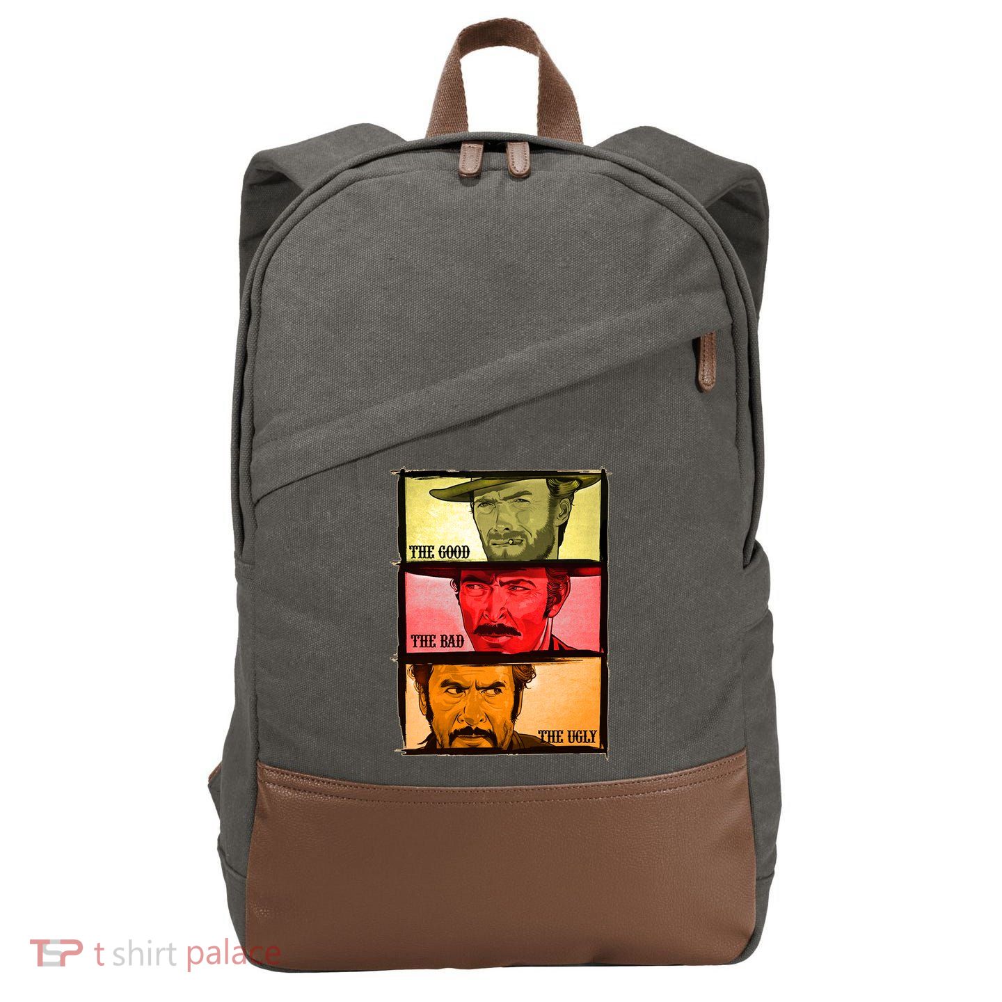 The Good, The Bad, & The Ugly Blondie, Tuco And Angle Eyes Cotton Canvas Backpack