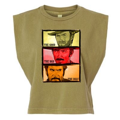 The Good, The Bad, & The Ugly Blondie, Tuco And Angle Eyes Garment-Dyed Women's Muscle Tee