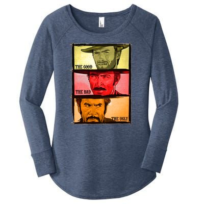 The Good, The Bad, & The Ugly Blondie, Tuco And Angle Eyes Women's Perfect Tri Tunic Long Sleeve Shirt