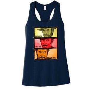 The Good, The Bad, & The Ugly Blondie, Tuco And Angle Eyes Women's Racerback Tank