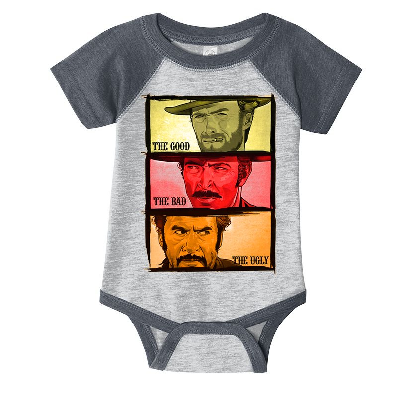 The Good, The Bad, & The Ugly Blondie, Tuco And Angle Eyes Infant Baby Jersey Bodysuit
