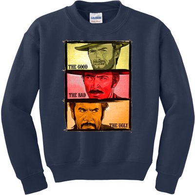 The Good, The Bad, & The Ugly Blondie, Tuco And Angle Eyes Kids Sweatshirt