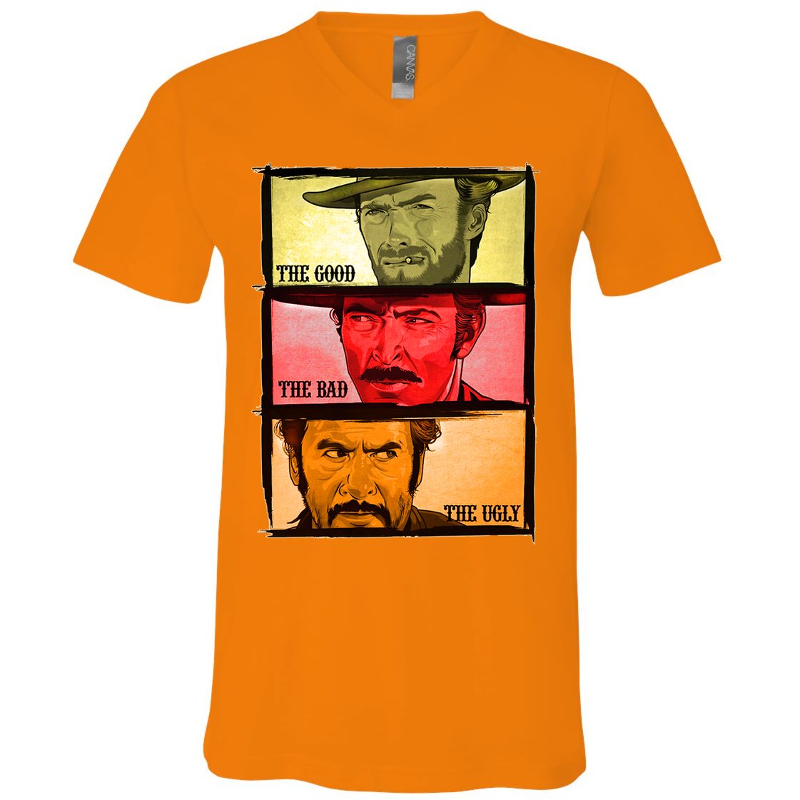 The Good, The Bad, & The Ugly Blondie, Tuco And Angle Eyes V-Neck T-Shirt