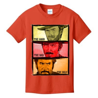The Good, The Bad, & The Ugly Blondie, Tuco And Angle Eyes Kids T-Shirt