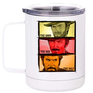 The Good, The Bad, & The Ugly Blondie, Tuco And Angle Eyes 12 oz Stainless Steel Tumbler Cup