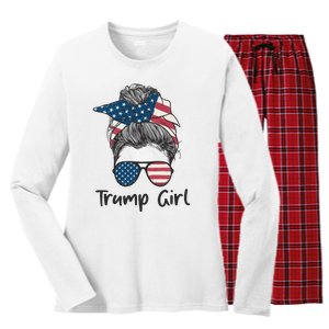 Trump Girl Trump 2024 Election Gifts Women's Long Sleeve Flannel Pajama Set 