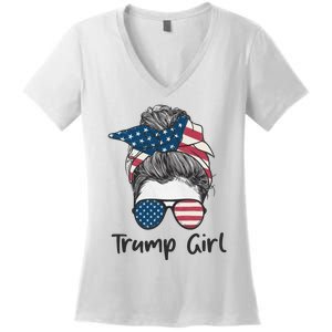 Trump Girl Trump 2024 Election Gifts Women's V-Neck T-Shirt