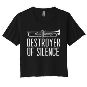 Trumpet Gift Trumpet Player Marching Band Geek Women's Crop Top Tee