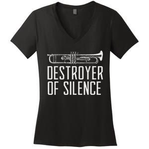 Trumpet Gift Trumpet Player Marching Band Geek Women's V-Neck T-Shirt