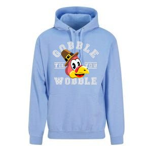 Turkey Gobble Till You Wobble Pilgrim Thanksgiving Unisex Surf Hoodie