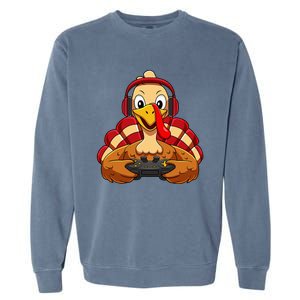 Thanksgiving Gamer Turkey Video Games Garment-Dyed Sweatshirt