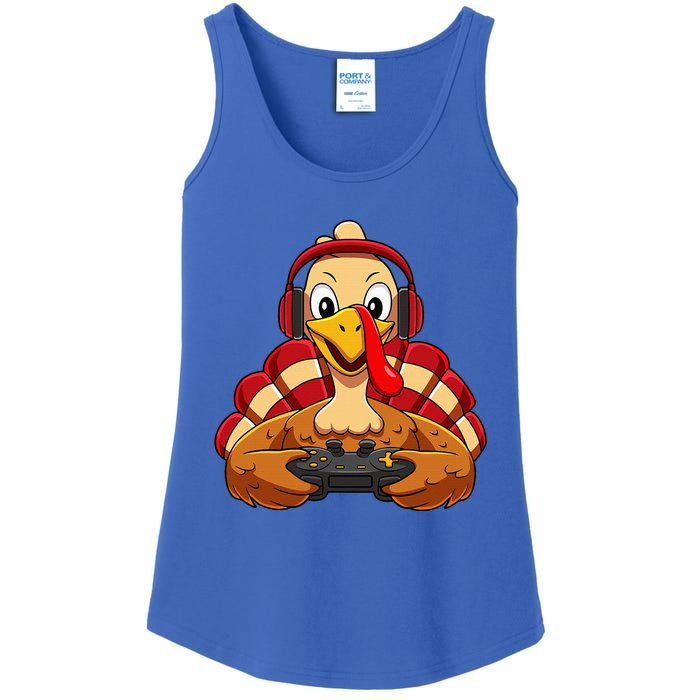 Thanksgiving Gamer Turkey Video Games Ladies Essential Tank