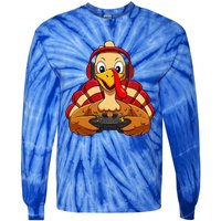 Thanksgiving Gamer Turkey Video Games Tie-Dye Long Sleeve Shirt