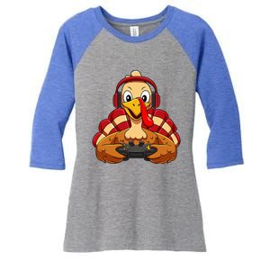 Thanksgiving Gamer Turkey Video Games Women's Tri-Blend 3/4-Sleeve Raglan Shirt