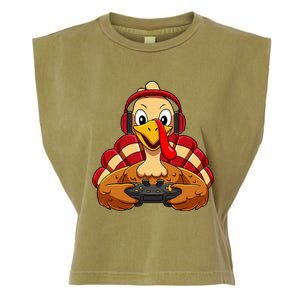 Thanksgiving Gamer Turkey Video Games Garment-Dyed Women's Muscle Tee