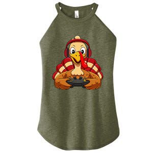 Thanksgiving Gamer Turkey Video Games Women's Perfect Tri Rocker Tank