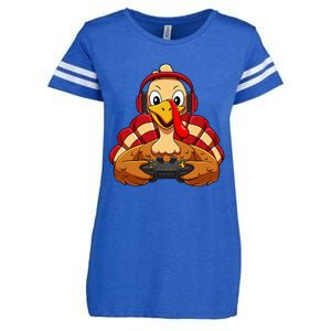 Thanksgiving Gamer Turkey Video Games Enza Ladies Jersey Football T-Shirt