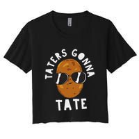 Taters Gonna Tate Funny Potato Tater Tot Foodie Women's Crop Top Tee