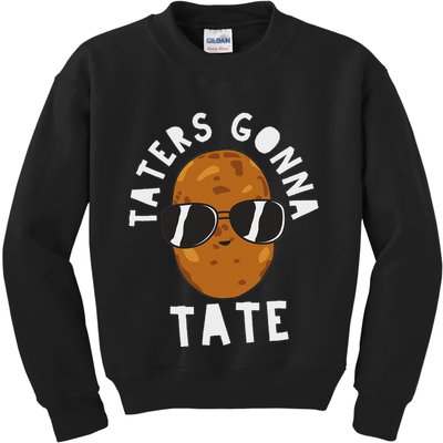 Taters Gonna Tate Funny Potato Tater Tot Foodie Kids Sweatshirt