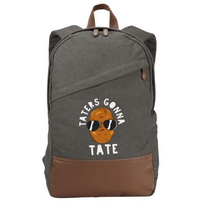 Taters Gonna Tate Funny Potato Tater Tot Foodie Cotton Canvas Backpack