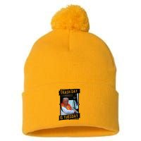 Trump Garbage Truck Trash Day Is Tuesday Pom Pom 12in Knit Beanie