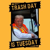 Trump Garbage Truck Trash Day Is Tuesday Pom Pom 12in Knit Beanie