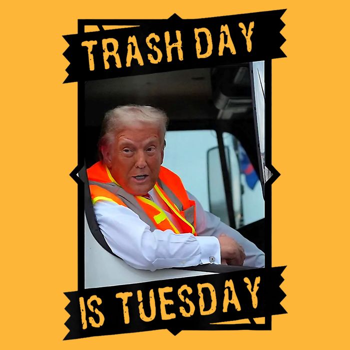 Trump Garbage Truck Trash Day Is Tuesday Pom Pom 12in Knit Beanie