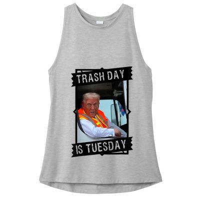 Trump Garbage Truck Trash Day Is Tuesday Ladies PosiCharge Tri-Blend Wicking Tank