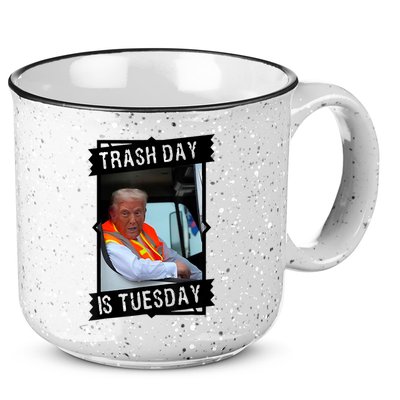 Trump Garbage Truck Trash Day Is Tuesday 15oz Campfire Ceramic Mug