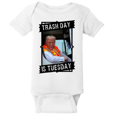 Trump Garbage Truck Trash Day Is Tuesday Baby Bodysuit