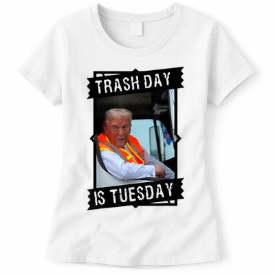 Trump Garbage Truck Trash Day Is Tuesday Womens T-Shirt