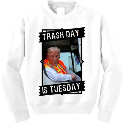 Trump Garbage Truck Trash Day Is Tuesday Kids Sweatshirt
