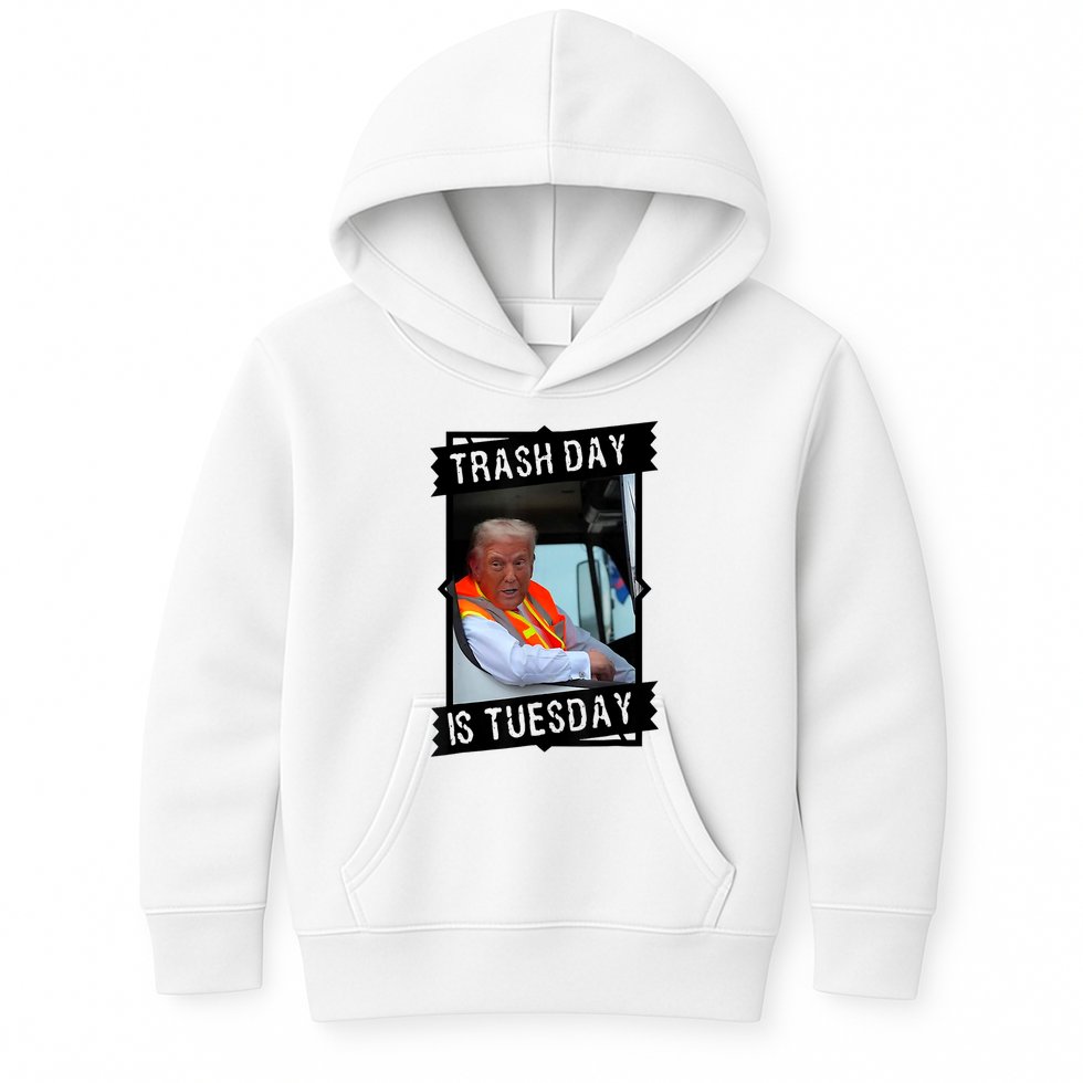Trump Garbage Truck Trash Day Is Tuesday Kids Hoodie