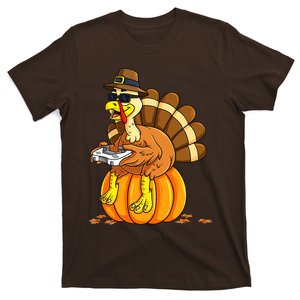 Thankful Gamer Turkey Funny Gaming Thanksgiving Boys T-Shirt