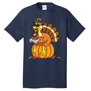 Thankful Gamer Turkey Funny Gaming Thanksgiving Boys Tall T-Shirt