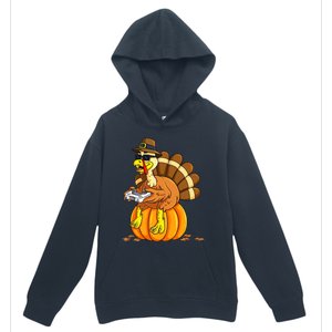 Thankful Gamer Turkey Funny Gaming Thanksgiving Boys Urban Pullover Hoodie