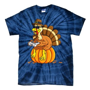 Thankful Gamer Turkey Funny Gaming Thanksgiving Boys Tie-Dye T-Shirt