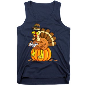 Thankful Gamer Turkey Funny Gaming Thanksgiving Boys Tank Top