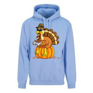 Thankful Gamer Turkey Funny Gaming Thanksgiving Boys Unisex Surf Hoodie