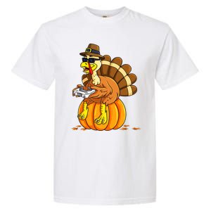 Thankful Gamer Turkey Funny Gaming Thanksgiving Boys Garment-Dyed Heavyweight T-Shirt