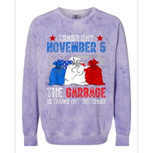 Trump Garbage Trash Day November 5 Garbage Taking Out Trash Colorblast Crewneck Sweatshirt