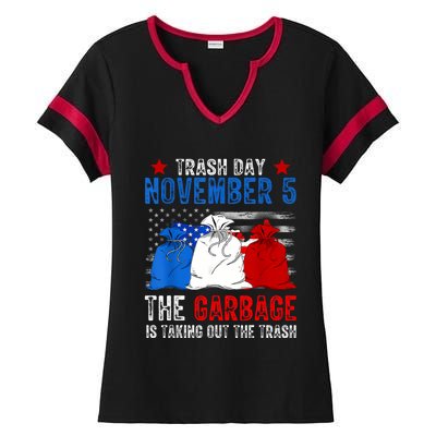 Trump Garbage Trash Day November 5 Garbage Taking Out Trash Ladies Halftime Notch Neck Tee