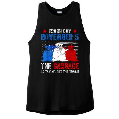 Trump Garbage Trash Day November 5 Garbage Taking Out Trash Ladies PosiCharge Tri-Blend Wicking Tank