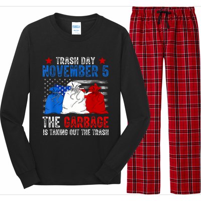 Trump Garbage Trash Day November 5 Garbage Taking Out Trash Long Sleeve Pajama Set